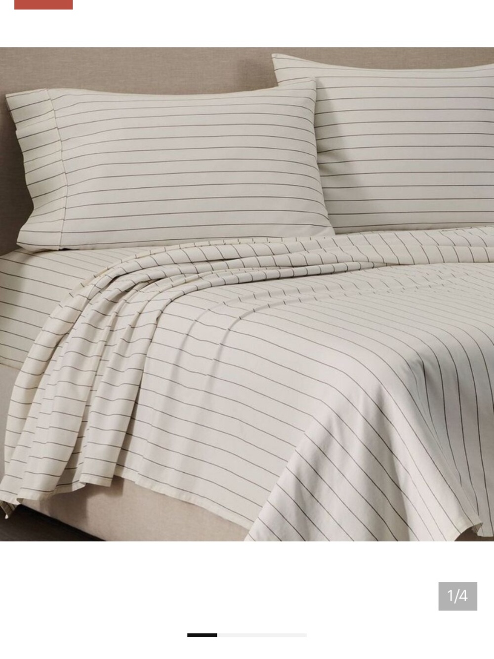 Jeremiah Brent Home Queen Cotton Sateen Sheet Set  Raisin Striped